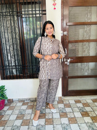 Brown Pure Cotton Co-ord Set