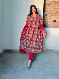 Kamodini Pure Cotton Anarkali Style Suit Set