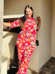 Floral Red Pure Cotton Co-ord Set